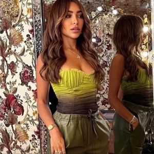ZARA Ombre Green Bodysuit SZ L